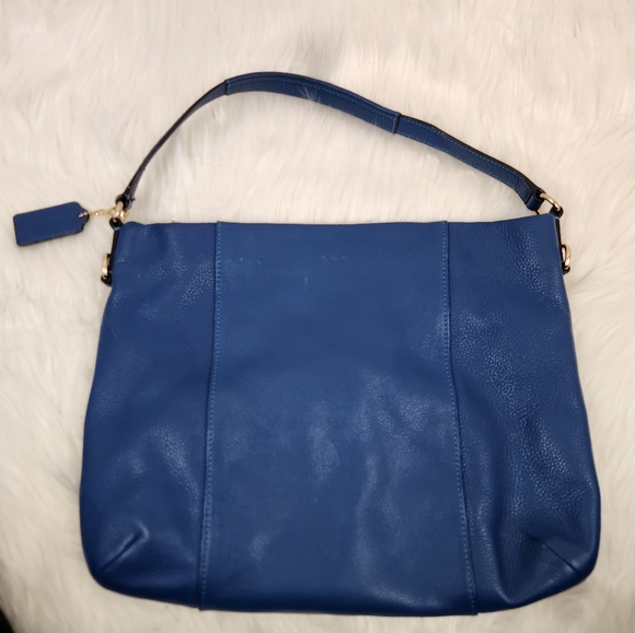 Coach Blue Pebble Leather Isabelle East West Hobo Shoulder / Crossbody Bag - Picture 11 of 16